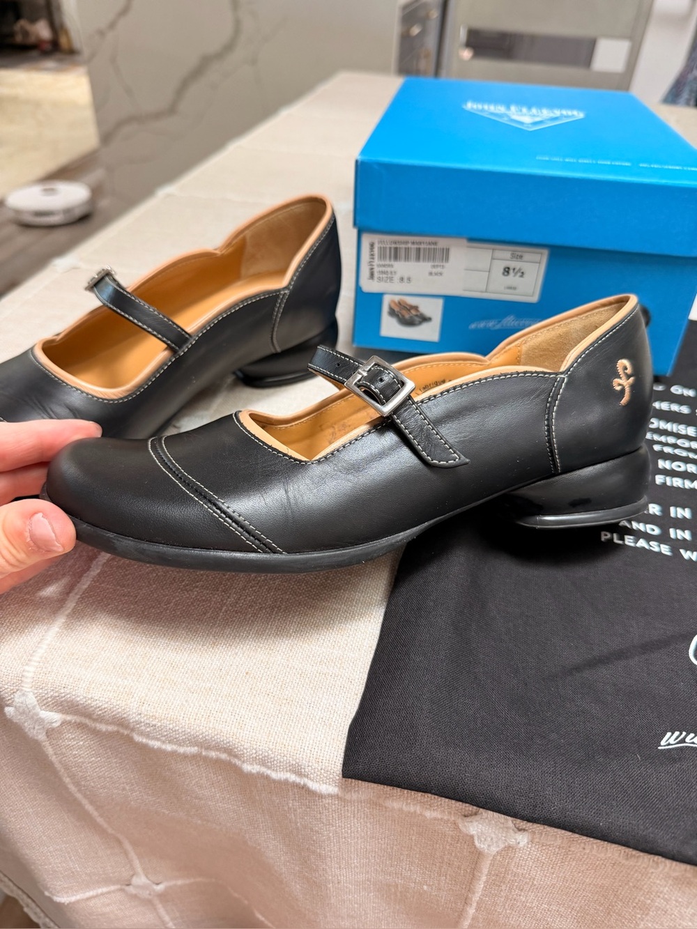 John Fluevog Black Mary Jane Loafer with Buckle - Picture 3 of 10